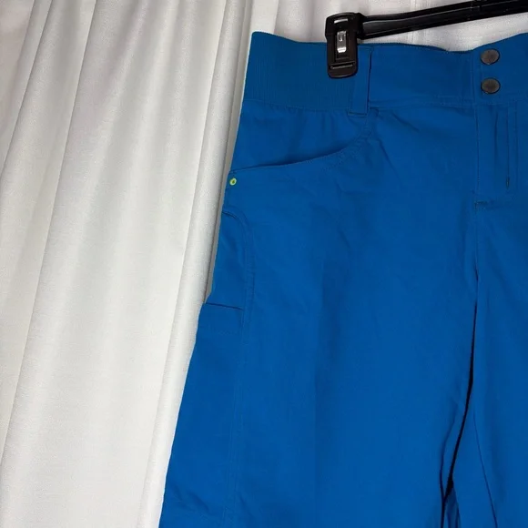 Title Nine Clamber Capri Pant 10 Women Blue Stretch Gorpcore Hiking Travel Nylon - Picture 5 of 16